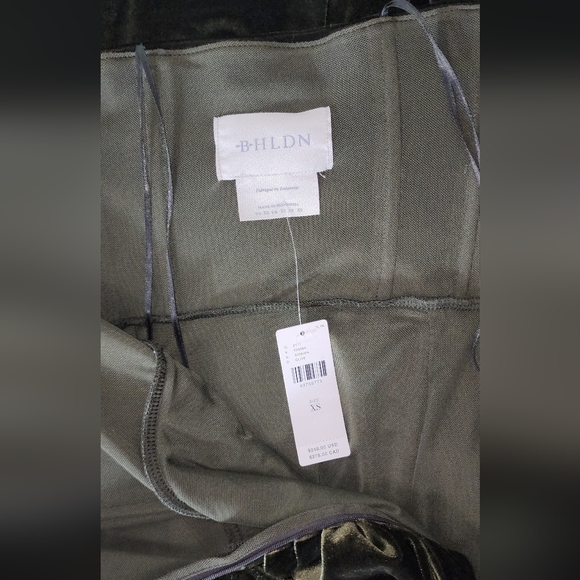 Anthropology  BHLDN  Olive Green Strapless Dress | Size XS - Picture 11 of 11